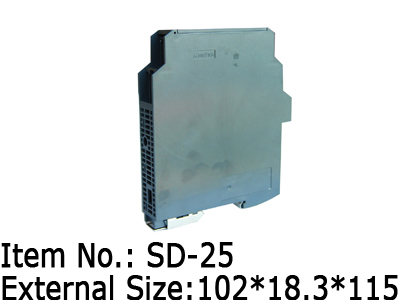 standard enclosure with steel din rail 